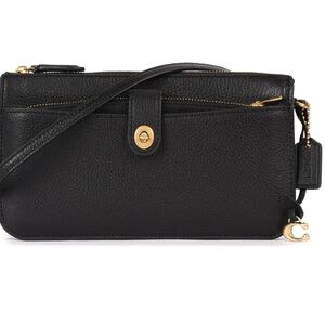 Coach Noa PBB LTR Pop Up Messenger Black Crossbody Bag w/ Gold Accents No. C4816